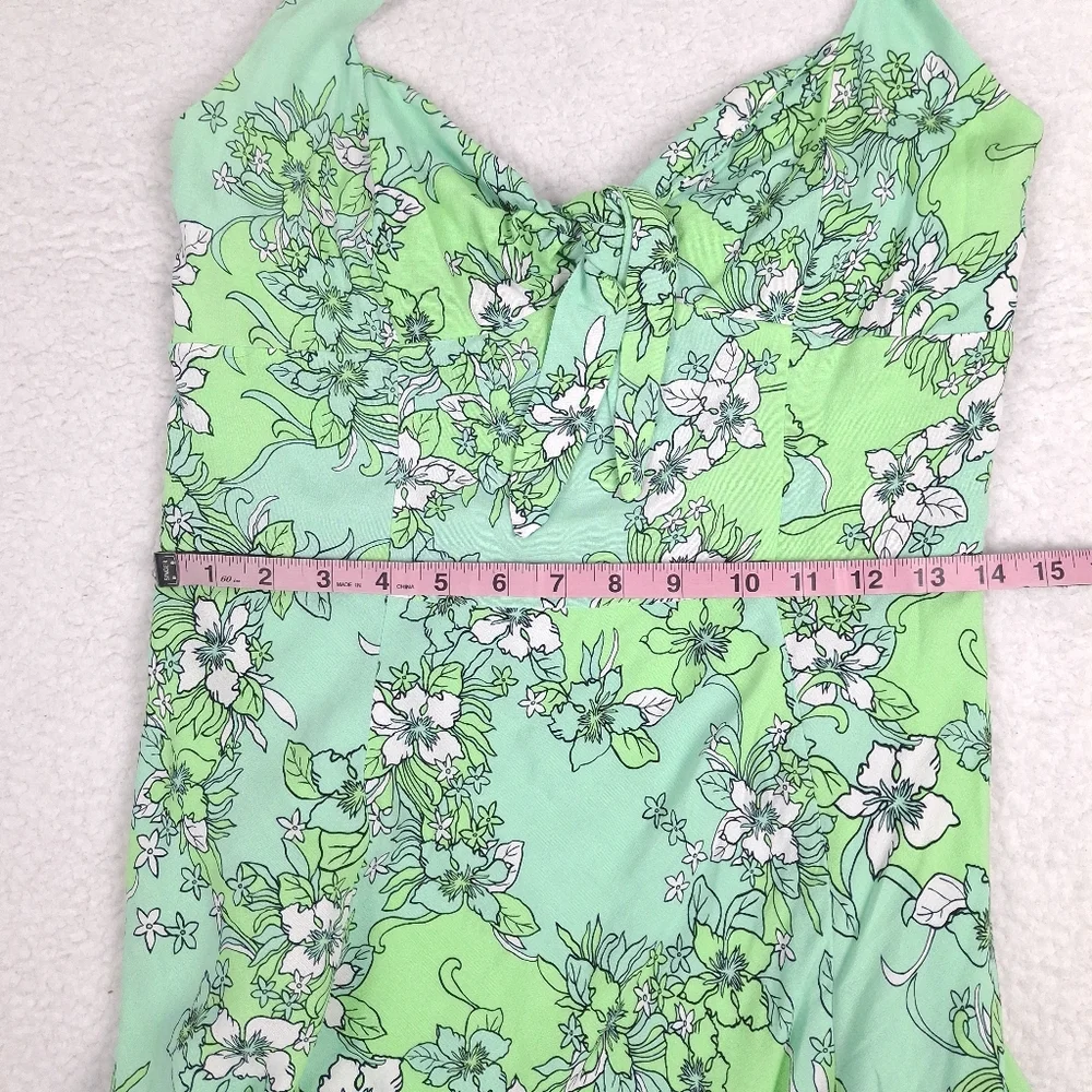 Loft Y2K 2000s halter dress floral bias cut forest fairy resort wear whimsical